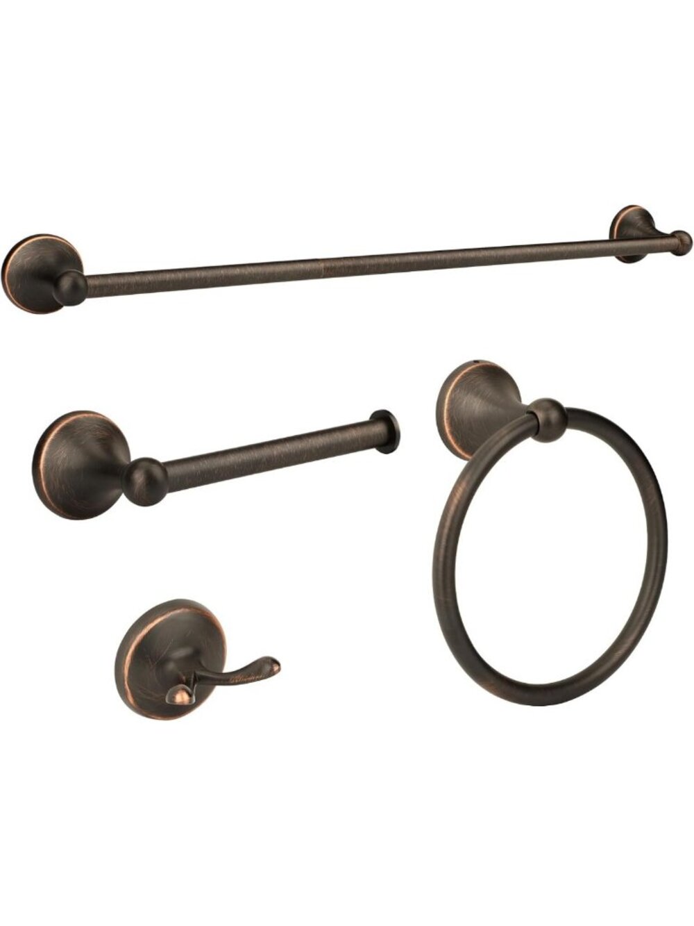 Elegant 4-Piece Bathroom Hardware Set in Oil Rubbed Bronze - Classic Accessories